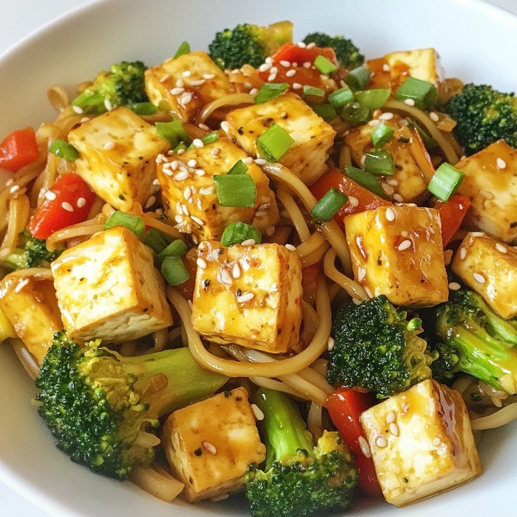Healthy noodles recipes Miso Tofu and Broccoli Bliss
