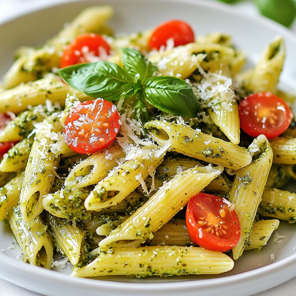 Quick Pasta Pesto Penne with Cherry Tomatoes Delight
