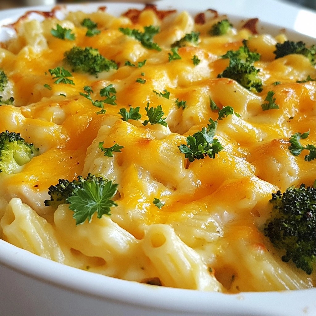 Baked Pasta Cheesy Broccoli and Chicken Bake Delight