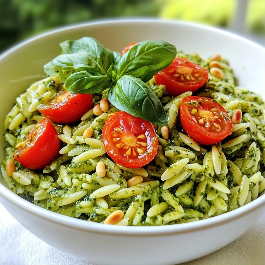 Quick Pasta Recipes Creamy Basil Pesto Orzo Delight