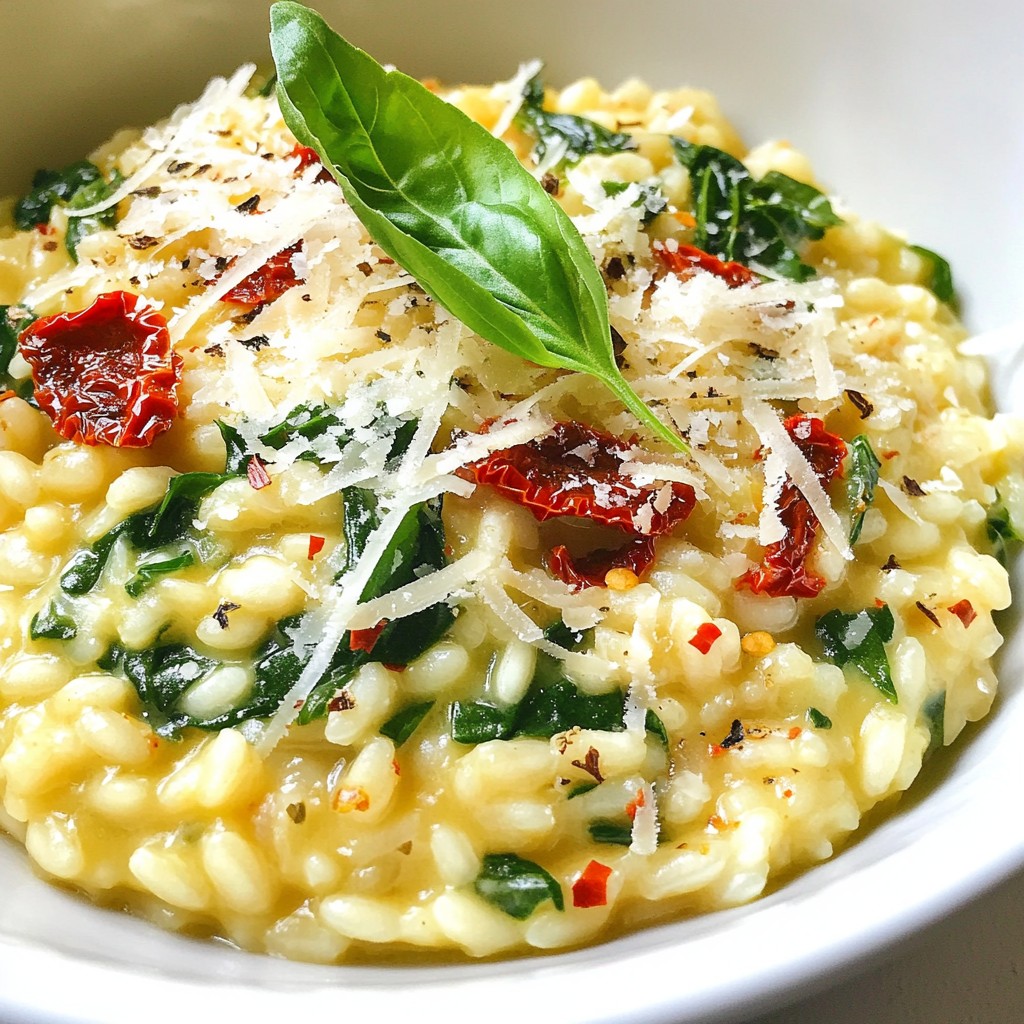Quick Pasta Recipes Sun-Dried Tomato and Spinach Risotto