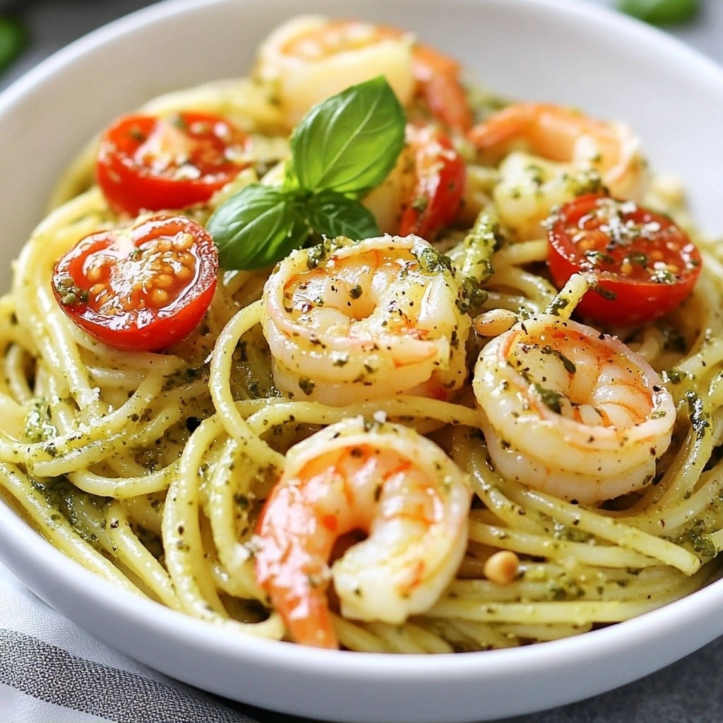 Quick Pasta Recipes Lemon Pesto Shrimp Spaghetti Delight