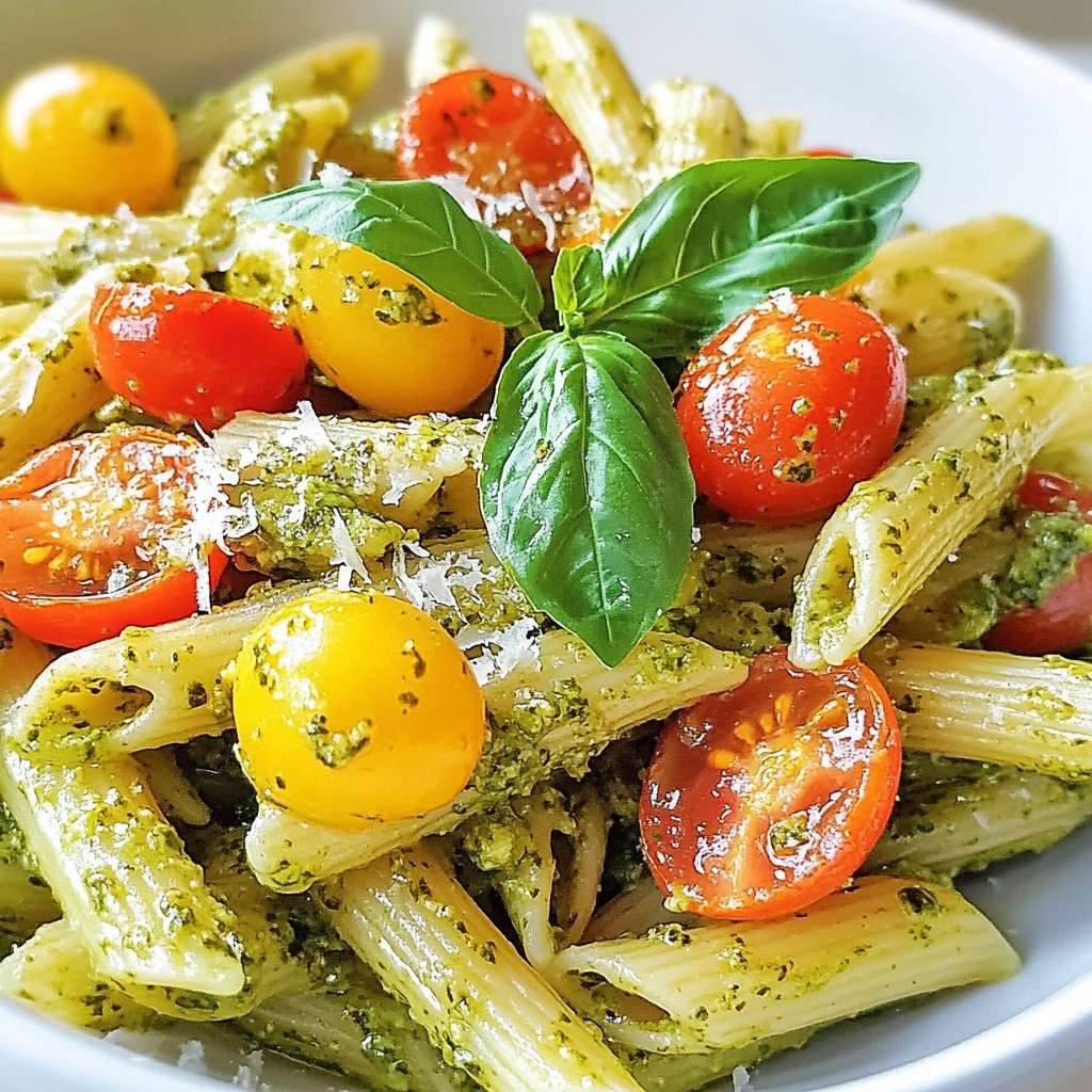 Quick Pasta Pesto Penne with Cherry Tomatoes Delight