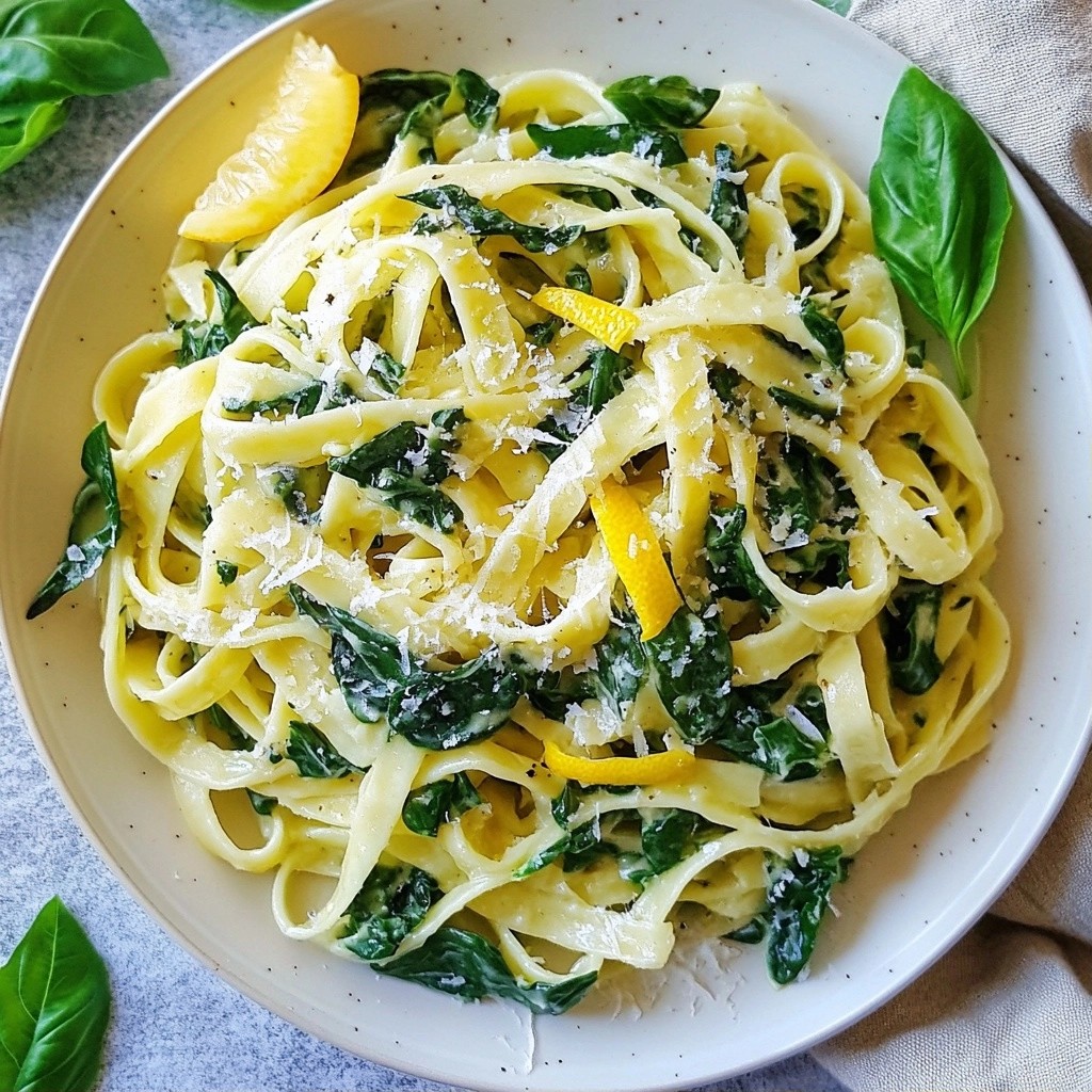 Quick Pasta Recipes Lemon Spinach Fettuccine Delight