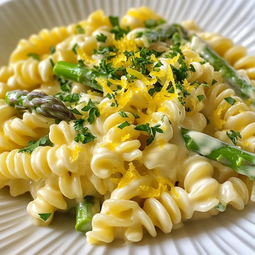 Quick Pasta Recipes Creamy Lemon Asparagus Rotini Dish