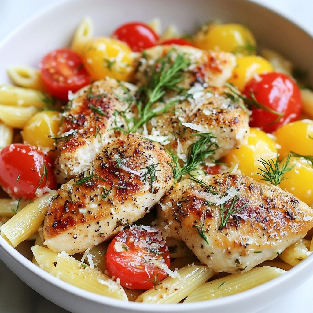 One-Pan Meals Lemon Dill Chicken Pasta Delight