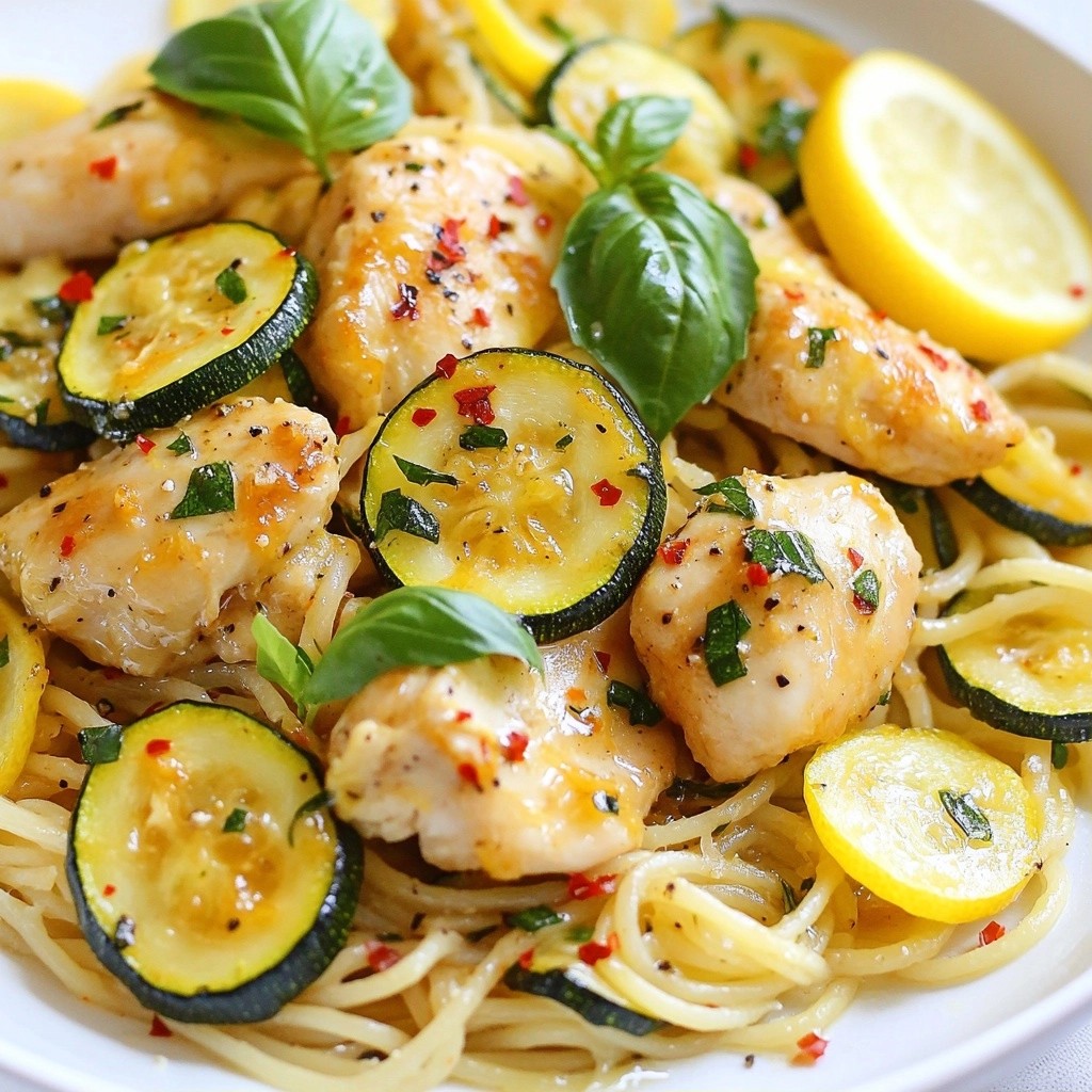One-Pan Meals Lemony Chicken and Zucchini Pasta Delight