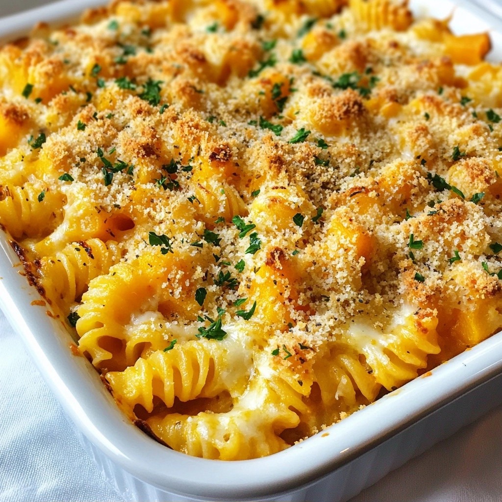 Baked Pasta Three-Cheese Butternut Squash Delight