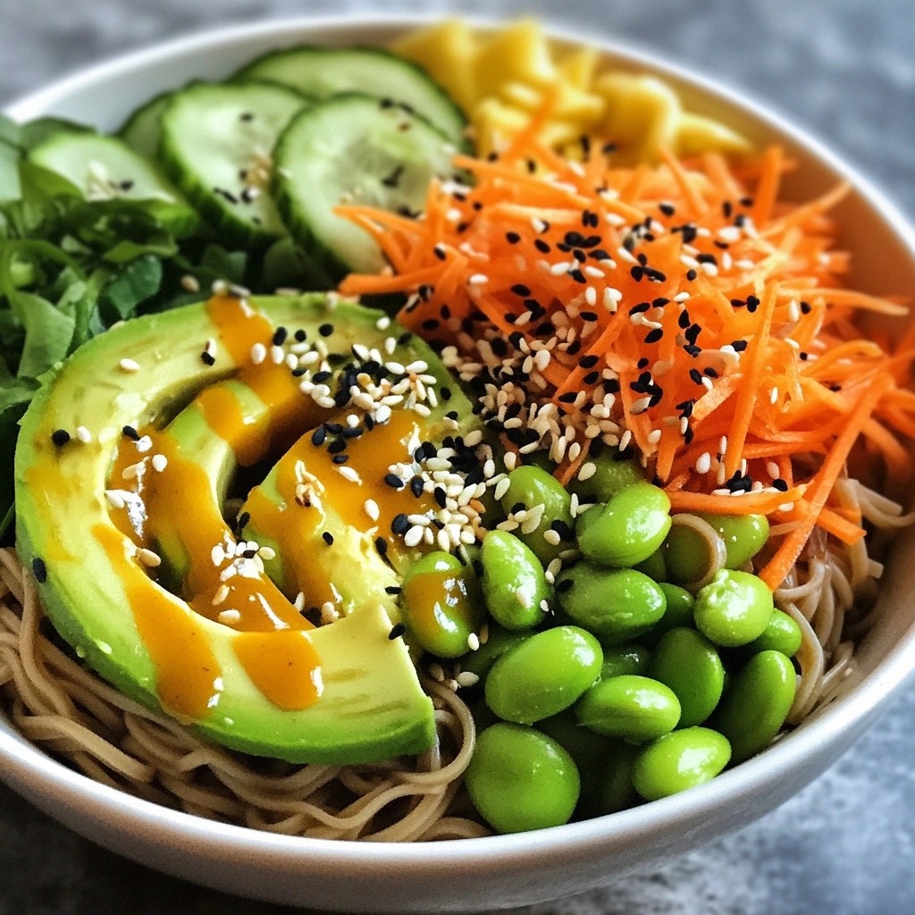 Healthy Noodles Sesame Avocado Soba Bowl Recipe