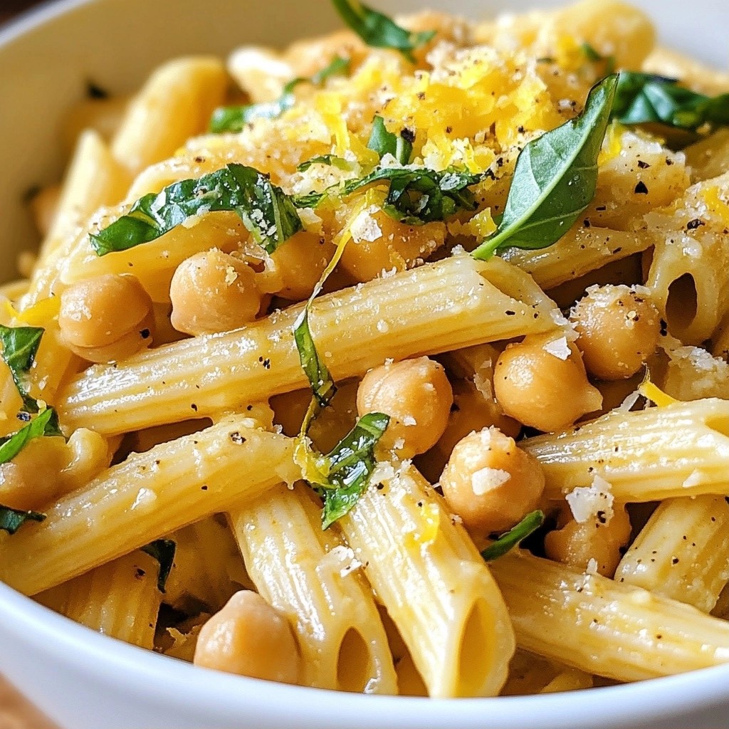 Quick Pasta Recipes Lemon Basil Chickpea Penne Delight