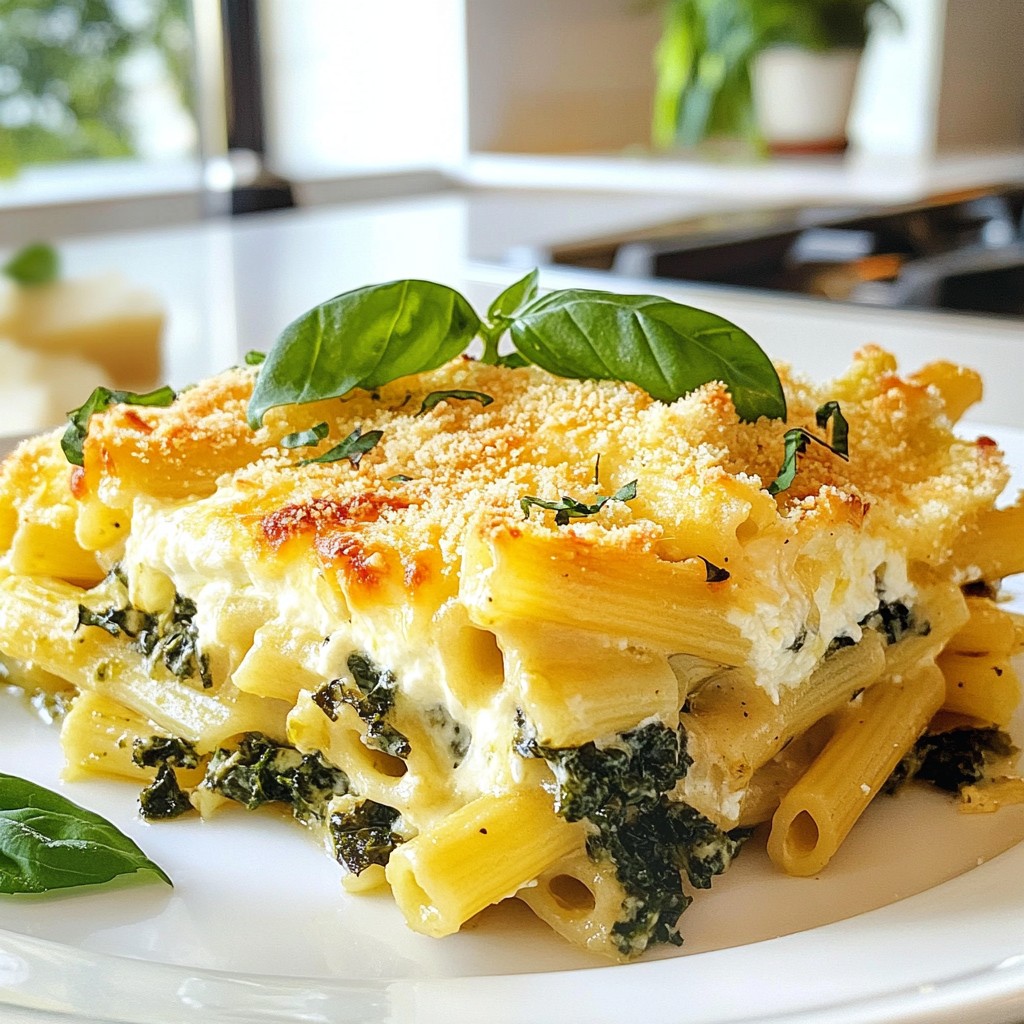 Baked Pasta Florentine Penne with Sautéed Kale Delight