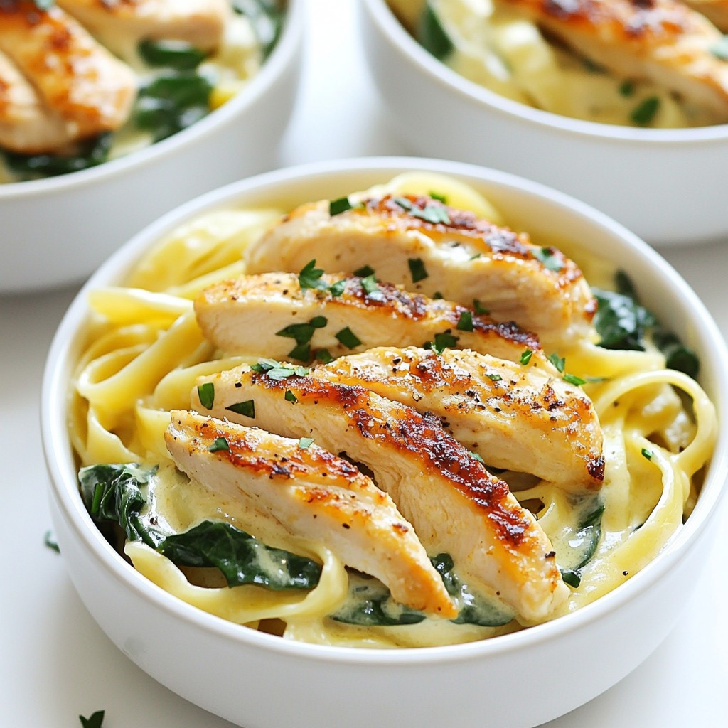 One-Pan Meals Creamy Chicken Alfredo with Spinach