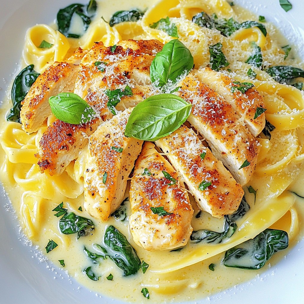 One-Pan Meals Creamy Chicken Alfredo with Spinach