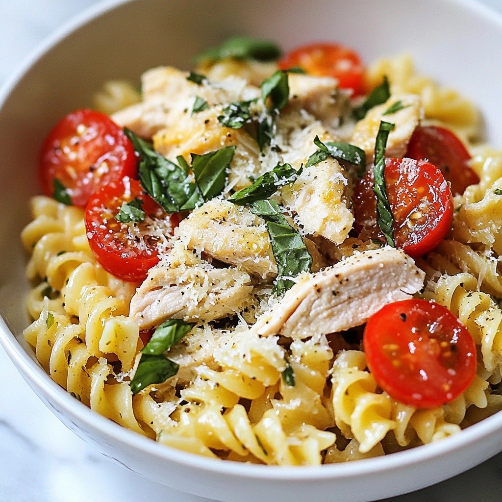 Quick Pasta Recipes Garlic Basil Chicken Rotini Delight