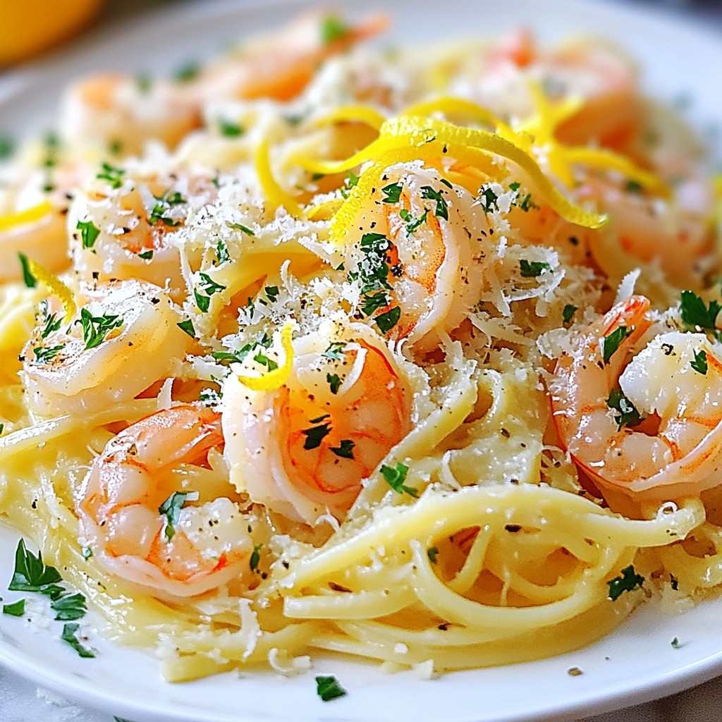 Quick Pasta Lemon Garlic Shrimp Linguine Delight