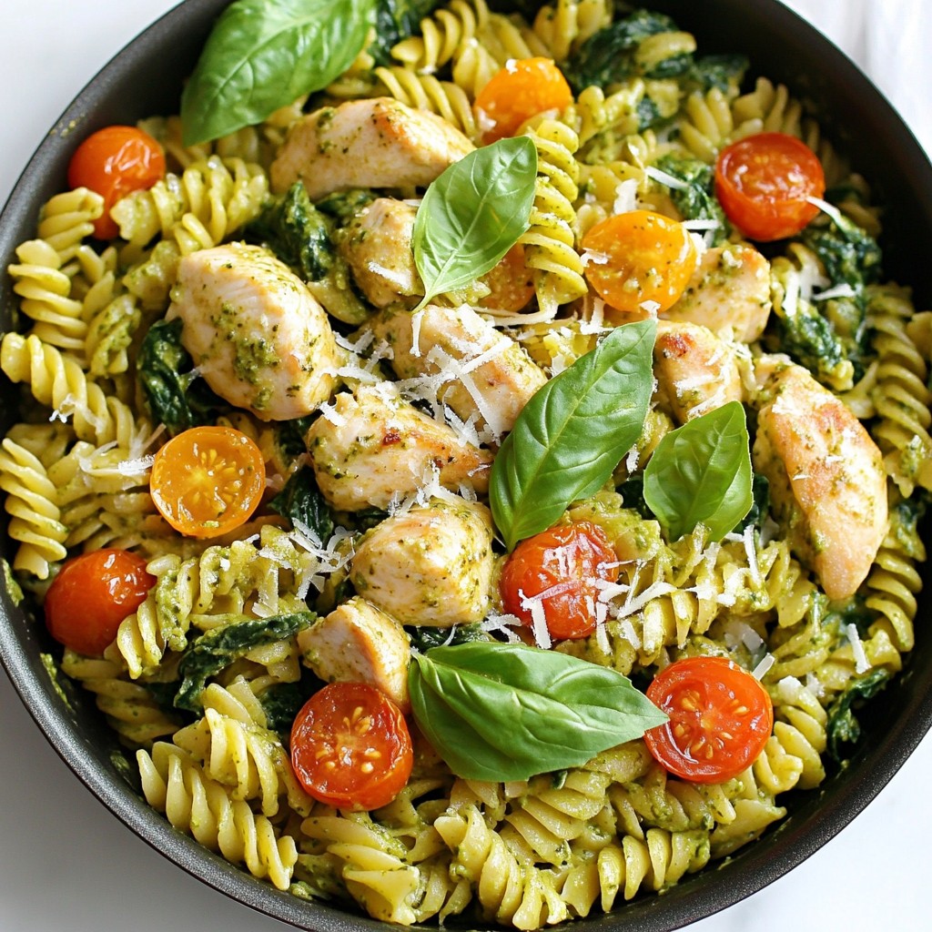 One-pan Meals Chicken and Spinach Pesto Fusilli