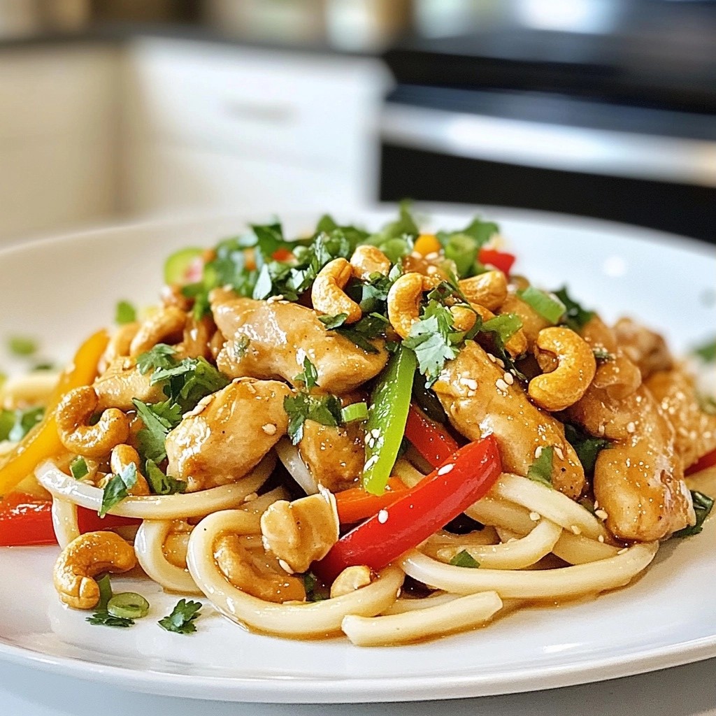 Hearty Noodle Dishes Cashew Chicken Udon Delight