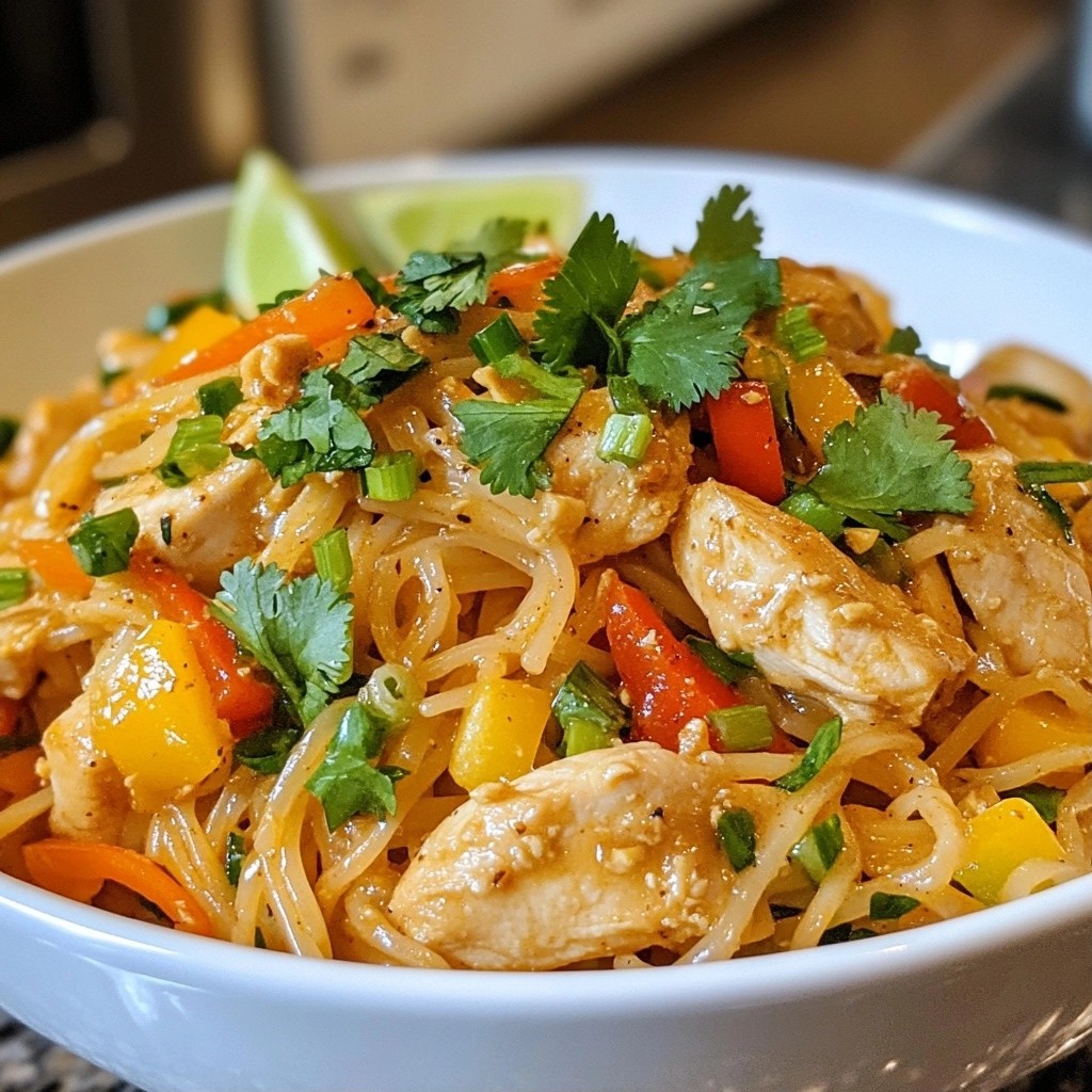 Hearty Noodle Dishes Thai Peanut Chicken Delight