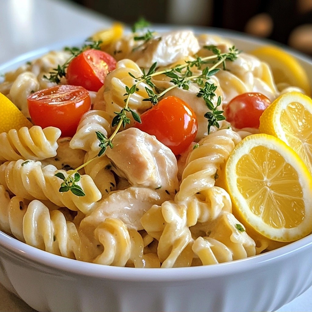 Quick Pasta Lemon Thyme Chicken Rotini Delight