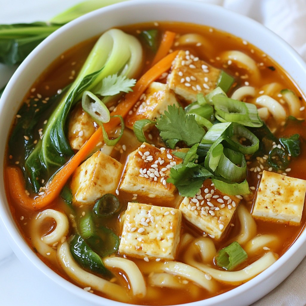 Hearty noodle dishes Miso Udon with Tofu Delight