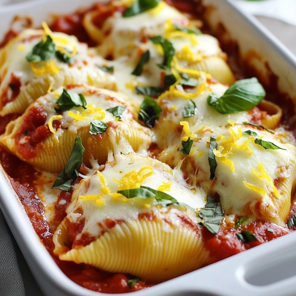 Baked Pasta Lemon Ricotta Stuffed Shells Delightful Meal