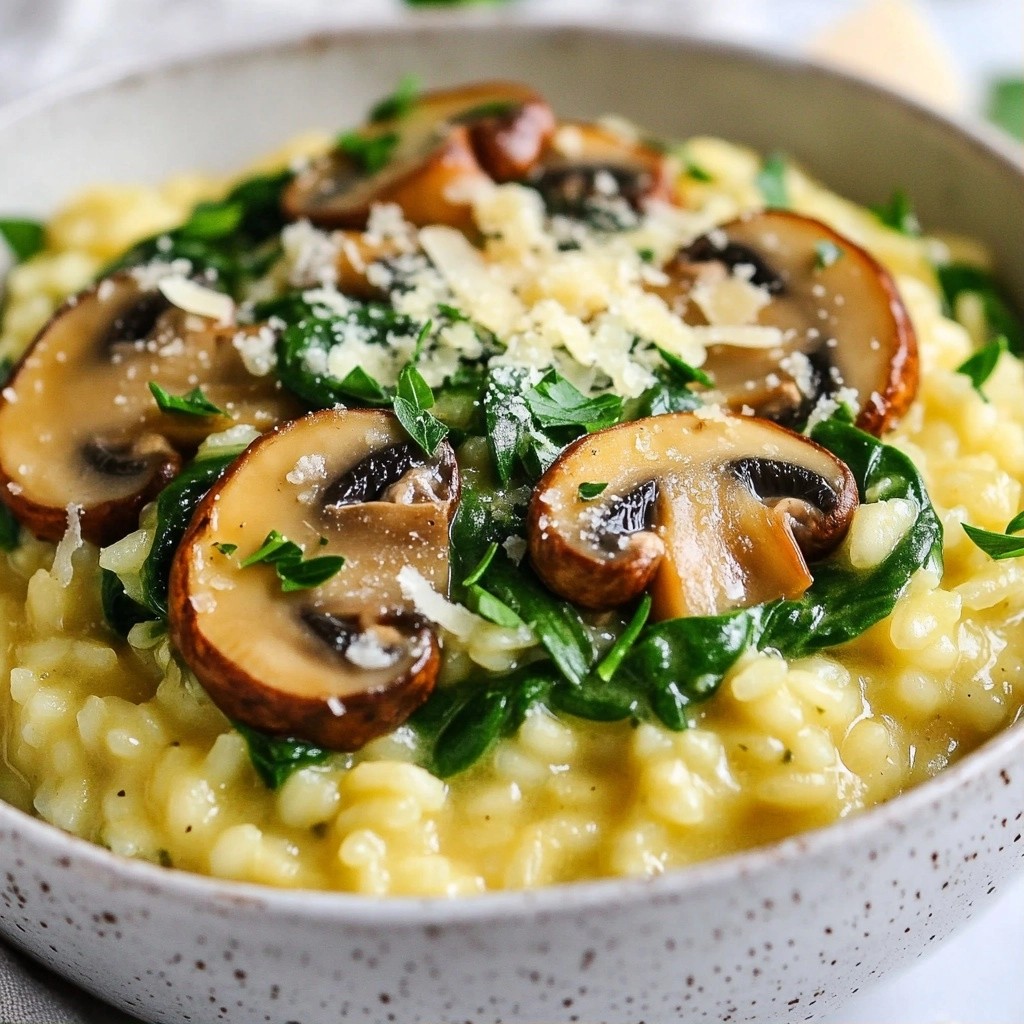 Creamy Spinach Mushroom Risotto One-Pan Meals Delight