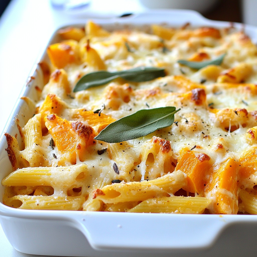 Baked Pasta Butternut Squash and Sage Penne Delight