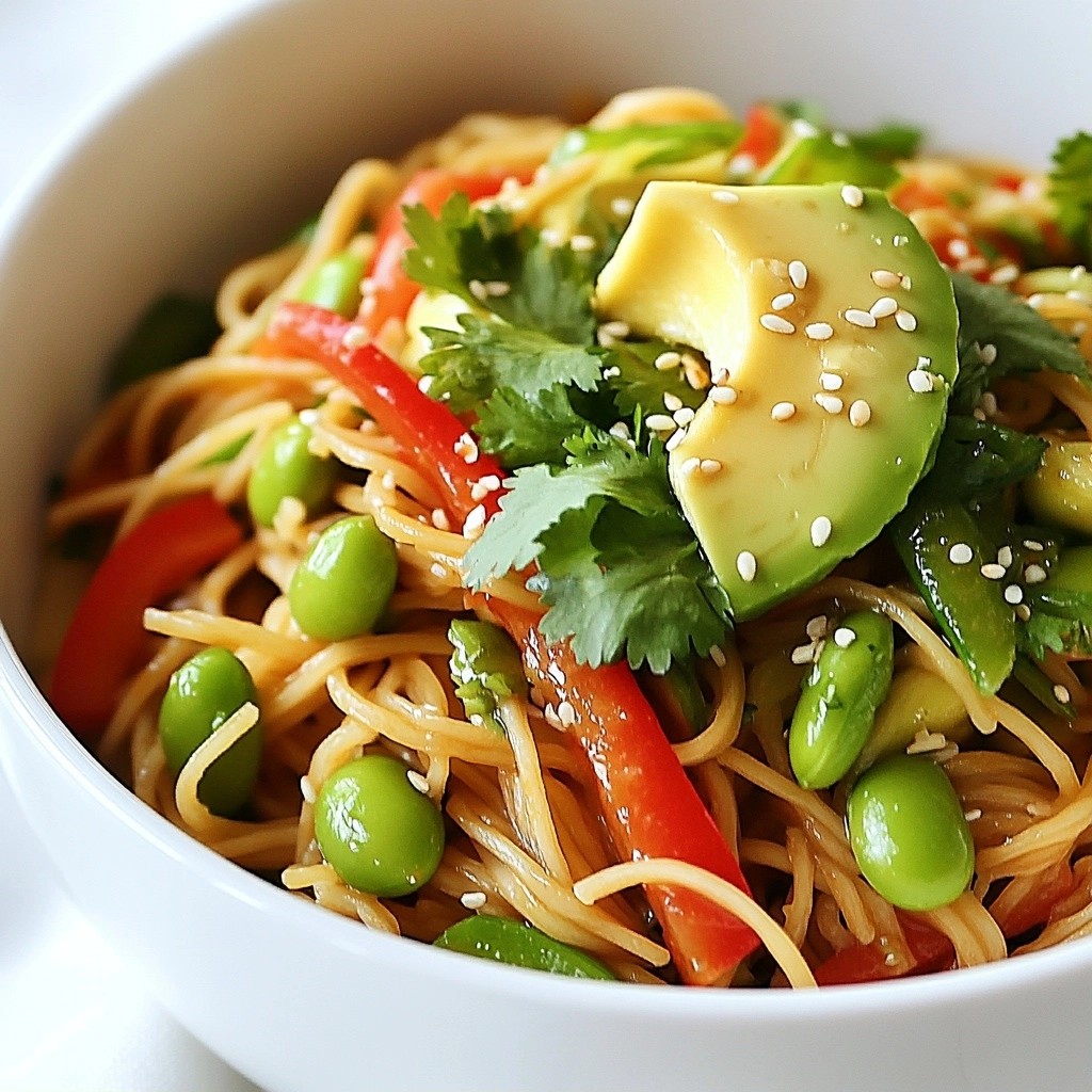 Healthy Noodles with Avocado Edamame Stir-Fry Delight