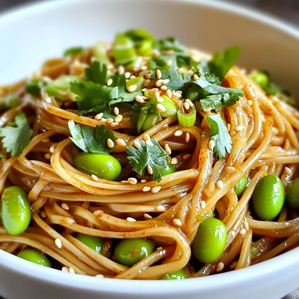 Hearty noodle dishes Spicy Sesame Soba with Edamame