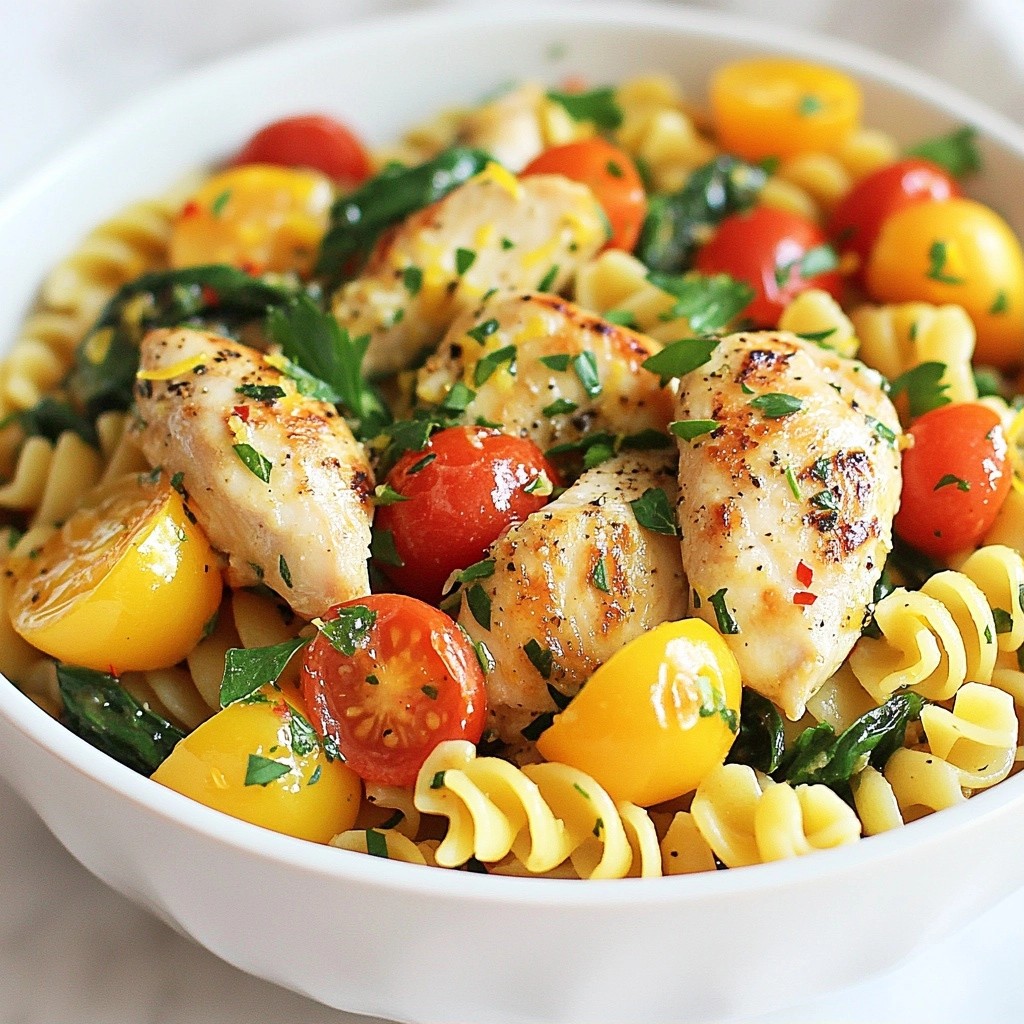 One-Pan Meals Zesty Lemon Herb Chicken Rotini Delight