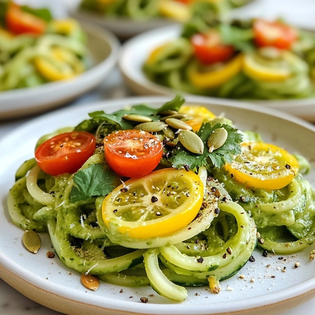 Healthy Noodles with Avocado Cilantro Zoodles Recipe