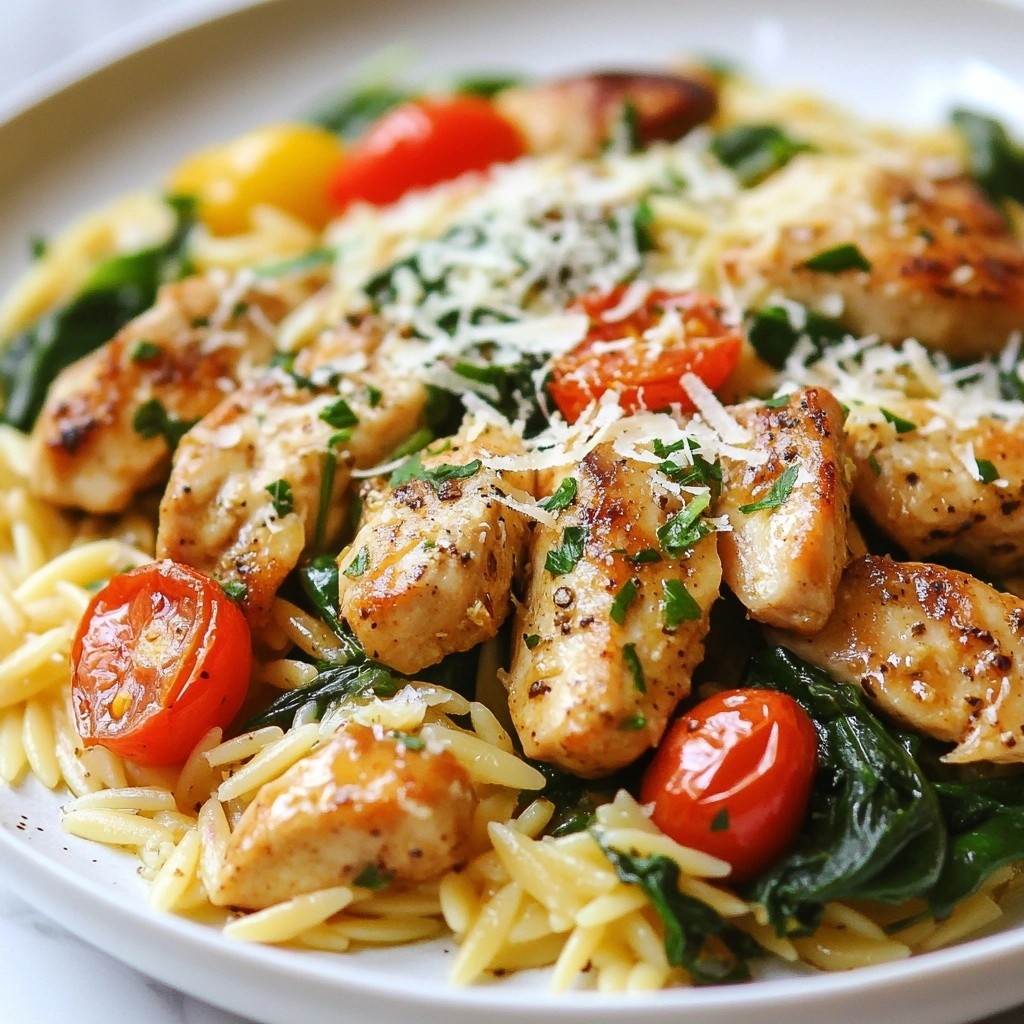 One-pan meals Garlic Lemon Chicken Orzo Skillet Delight