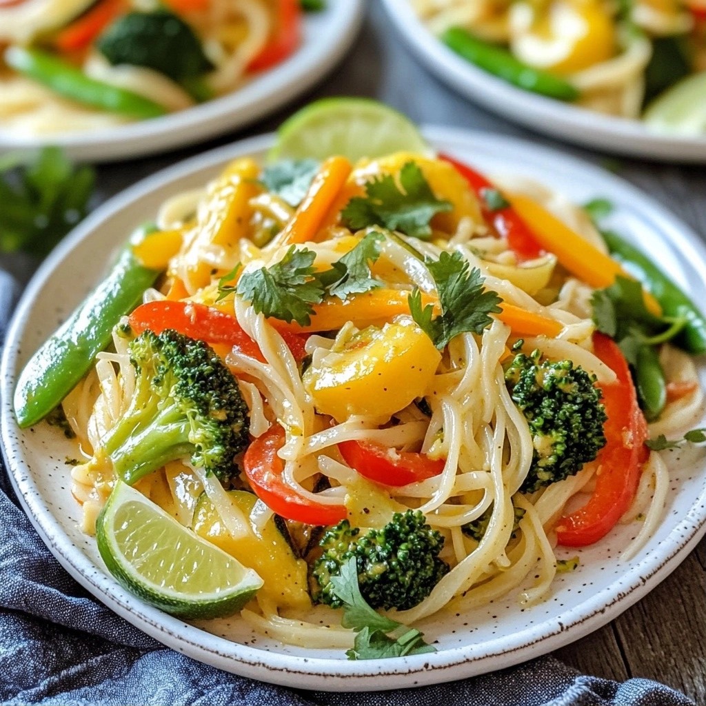 Healthy Noodles Coconut Curry Vegetable Stir-Fry Delight