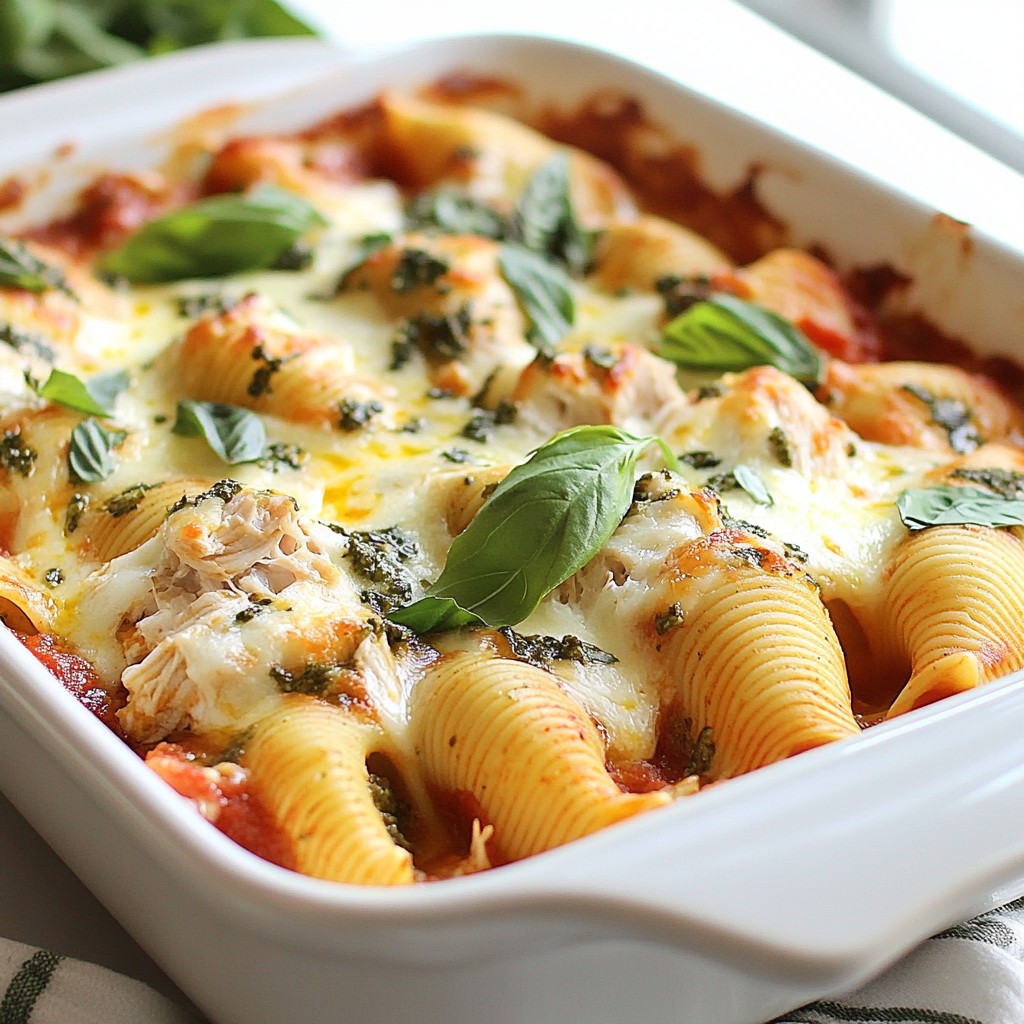Baked Pasta Chicken Pesto Stuffed Shells Delight