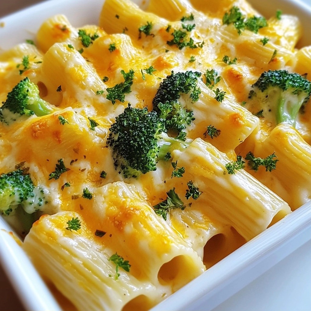 Baked Pasta Creamy Broccoli and Cheese Rigatoni Delight