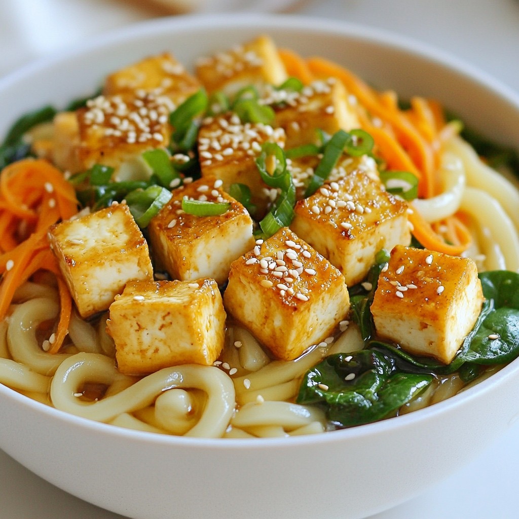 Hearty noodle dishes Miso Udon with Tofu Delight