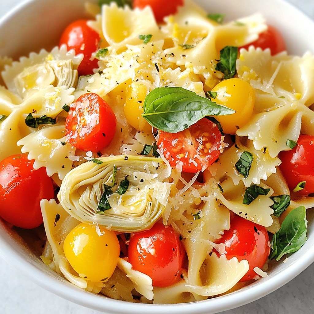 Quick Pasta Recipes Lemon Artichoke Farfalle Delight