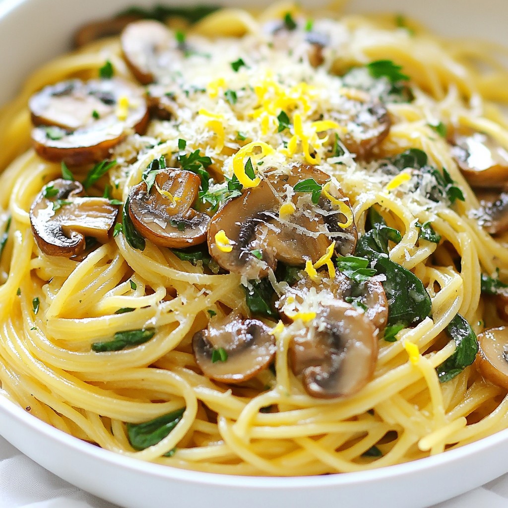 One-Pan Meals Lemon Herb Mushroom Spaghetti Delight
