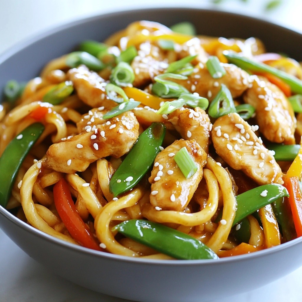 Hearty Noodle Dishes Sesame Ginger Chicken Udon Recipe