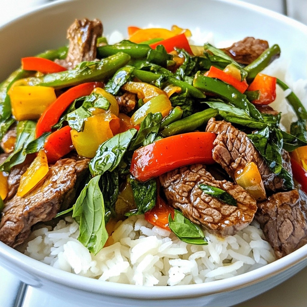 Hearty noodle dishes Thai Basil Beef Stir-Fry Delight