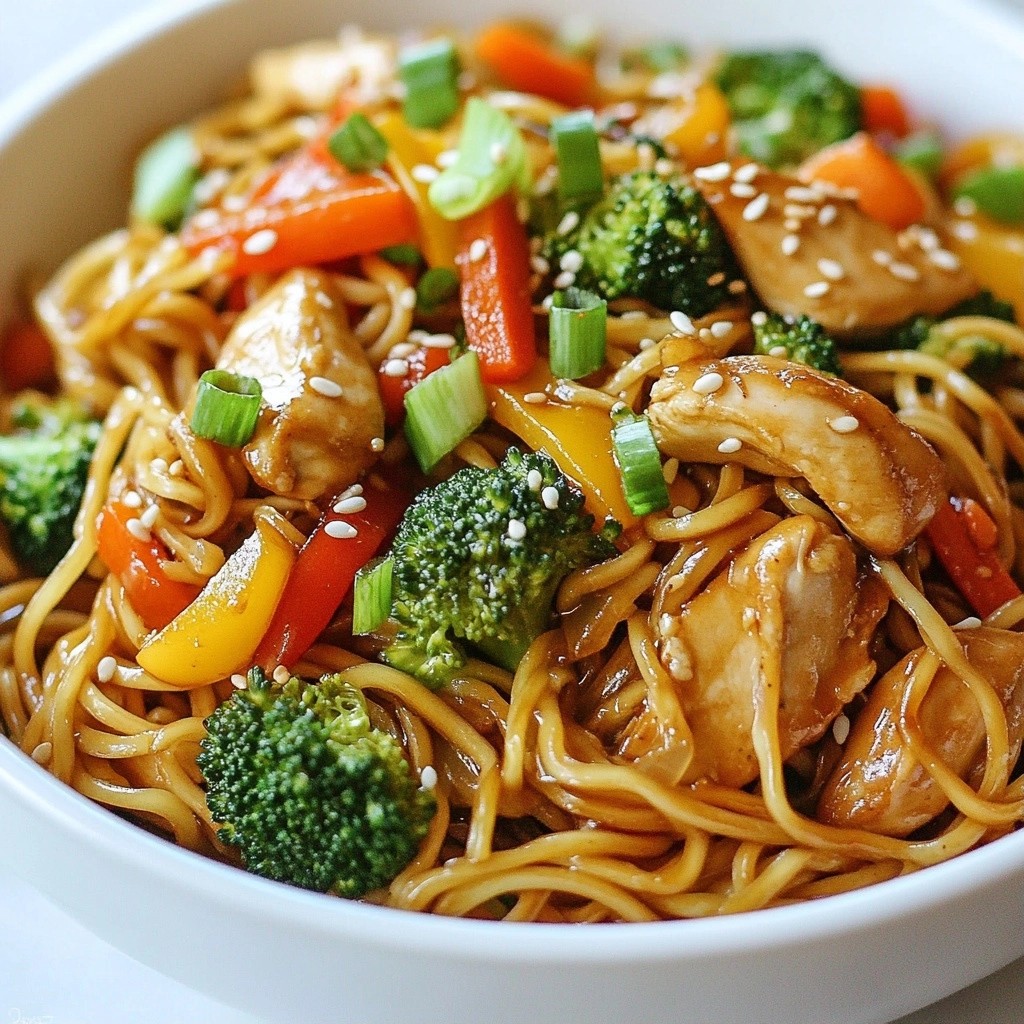 Ginger Garlic Noodle Dishes Chicken Stir-Fry Delight