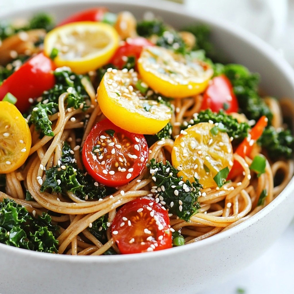 Healthy Noodles with Zesty Lemon Kale Stir-Fry Delight