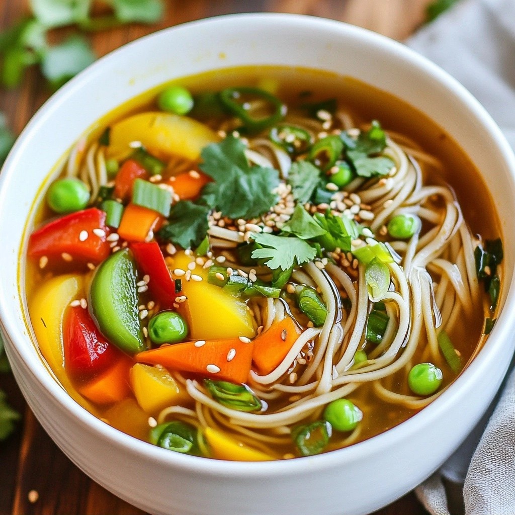 Healthy Noodles Spicy Vegetable Soba Soup Recipe