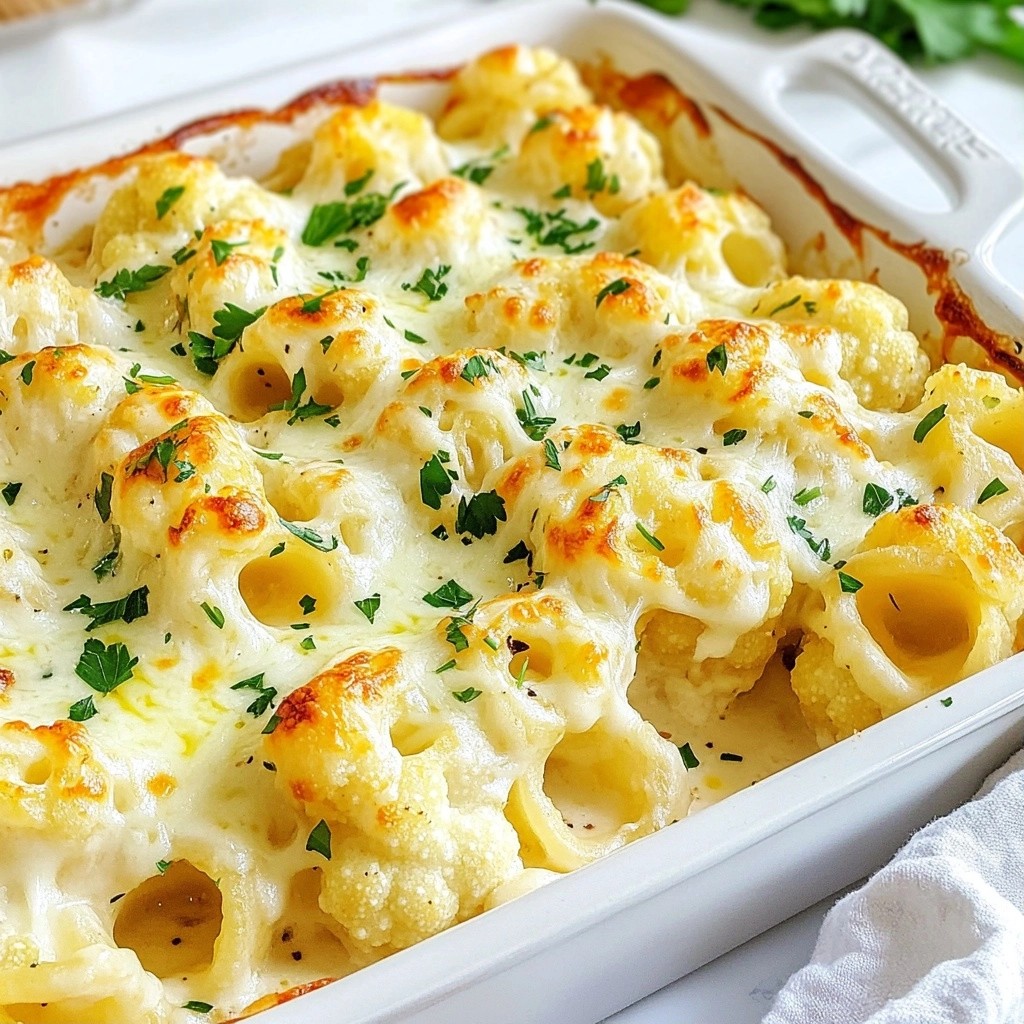 Baked Pasta Alfredo Cauliflower Shells Delightful Meal